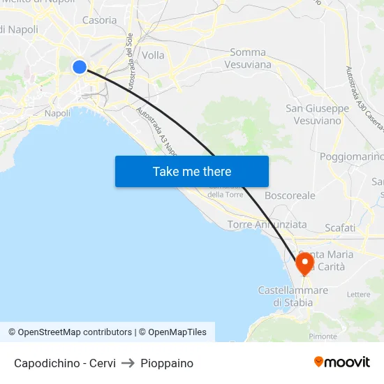 Capodichino - Cervi to Pioppaino map