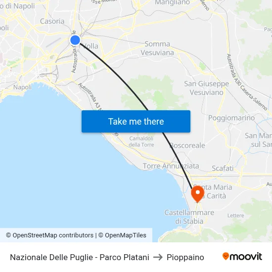Nazionale Delle Puglie - Platani Park to Pioppaino map