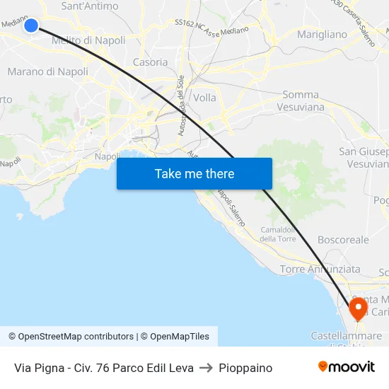 Via Pigna - No. 76 Edil Leva Park to Pioppaino map