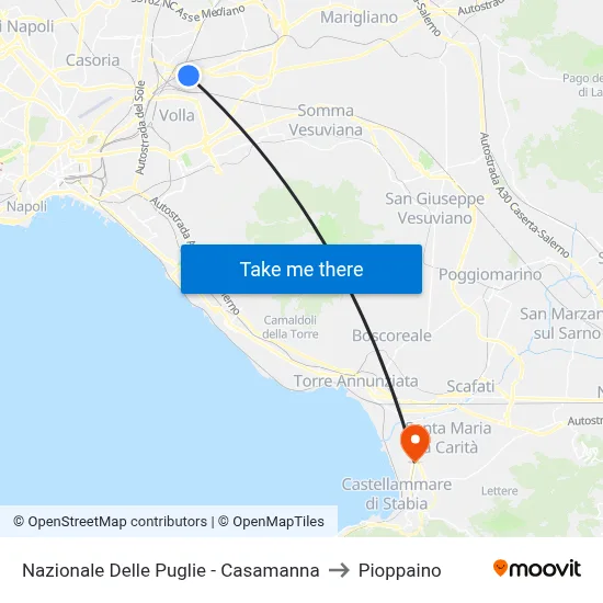 National Puglie Road - Casamanna to Pioppaino map