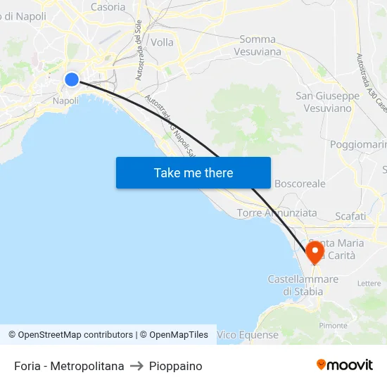 Foria - Metro to Pioppaino map