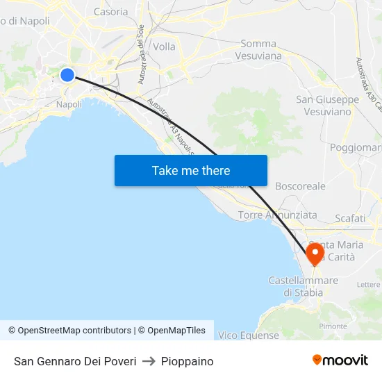 San Gennaro Dei Poveri to Pioppaino map
