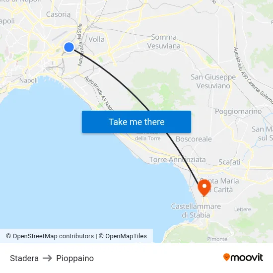 Stadera to Pioppaino map
