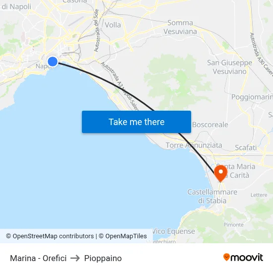 Marina - Orefici to Pioppaino map