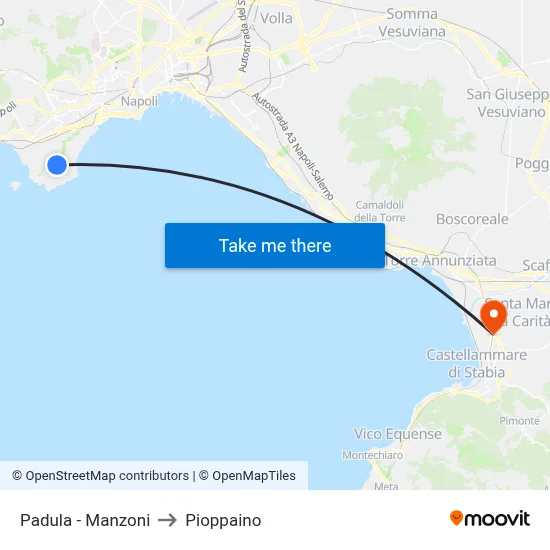 Padula - Manzoni to Pioppaino map