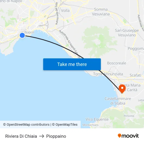 Riviera Di Chiaia to Pioppaino map