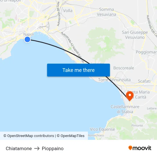 Chiatamone to Pioppaino map