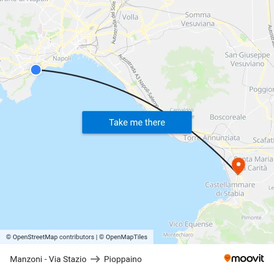 Manzoni - Stazio Street to Pioppaino map