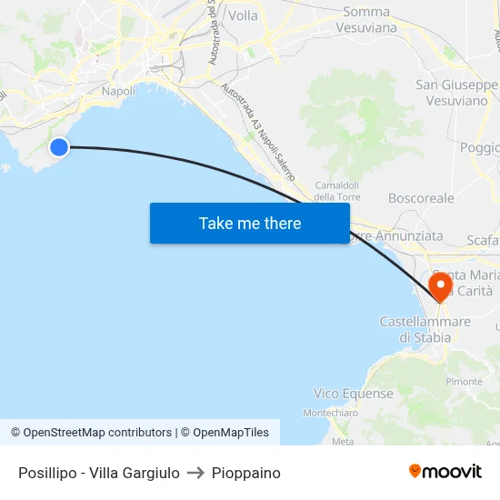 Posillipo - Villa Gargiulo to Pioppaino map