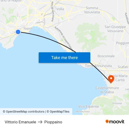 Victor Emmanuel to Pioppaino map