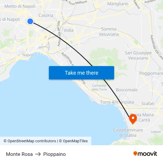 Monte Rosa to Pioppaino map