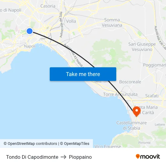 Capodimonte Circle to Pioppaino map