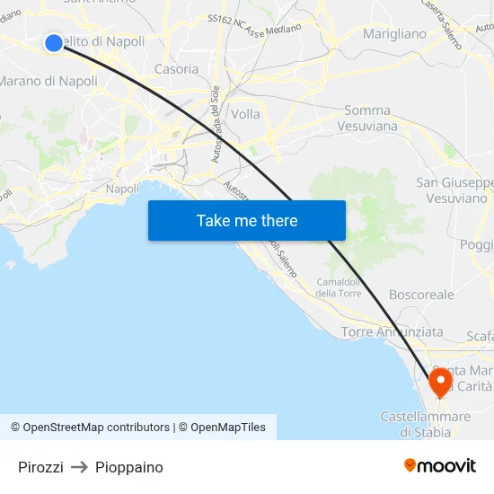 Pirozzi to Pioppaino map