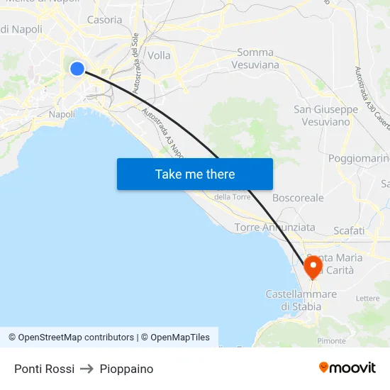 Red Bridges to Pioppaino map