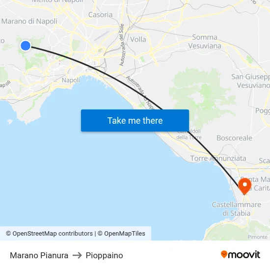 Marano Pianura to Pioppaino map