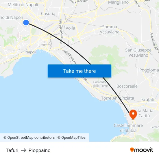 Tafuri to Pioppaino map