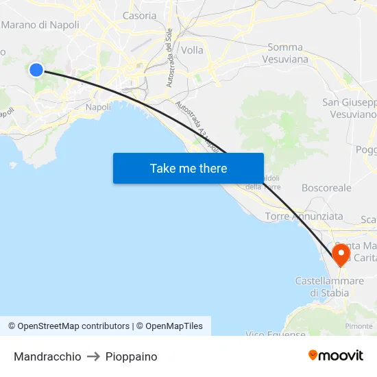 Mandracchio to Pioppaino map