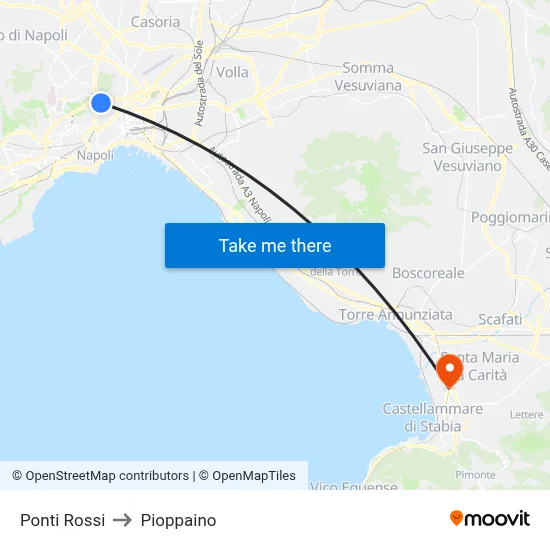 Red Bridges to Pioppaino map