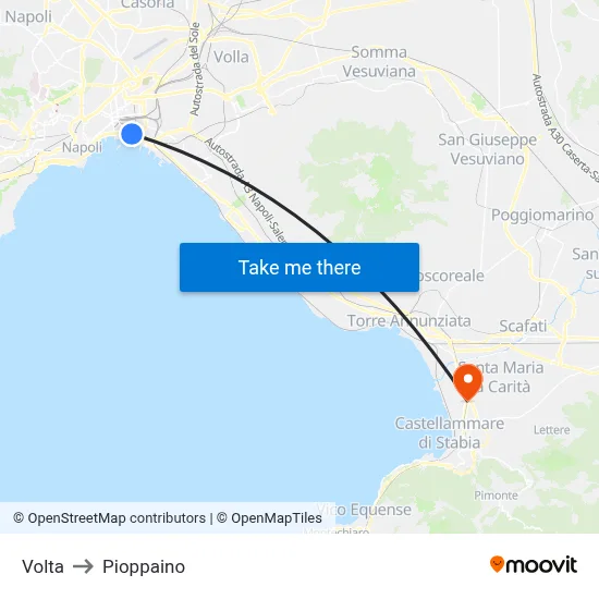 Volta to Pioppaino map