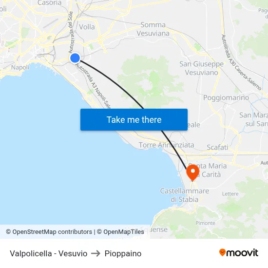 Valpolicella - Vesuvio to Pioppaino map