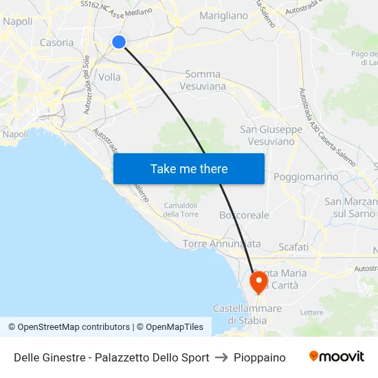 Ginestre - Sports Palace to Pioppaino map