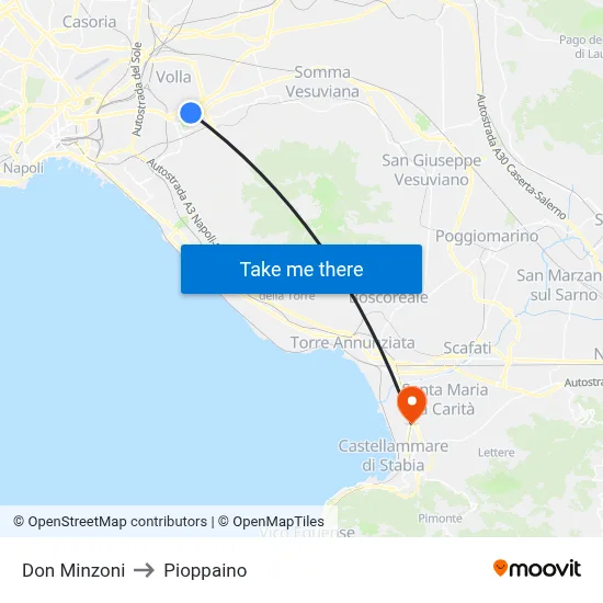 Don Minzoni to Pioppaino map