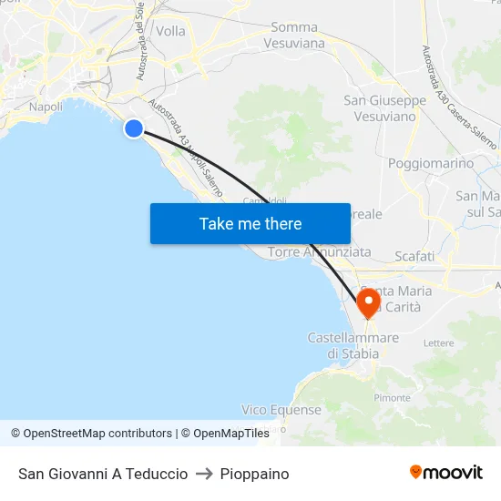 San Giovanni A Teduccio to Pioppaino map