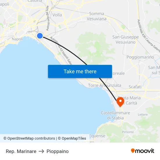 Republic of Mariners to Pioppaino map