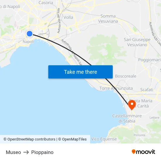 Museum to Pioppaino map