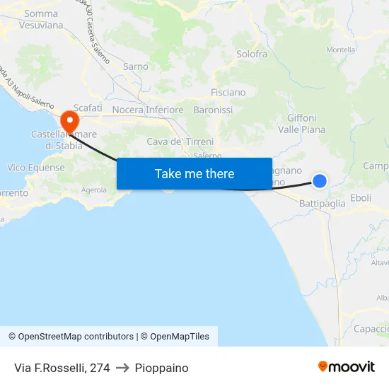 Via F. Rosselli, 274 to Pioppaino map