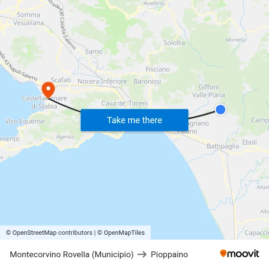 Montecorvino Rovella (Municipio) to Pioppaino map