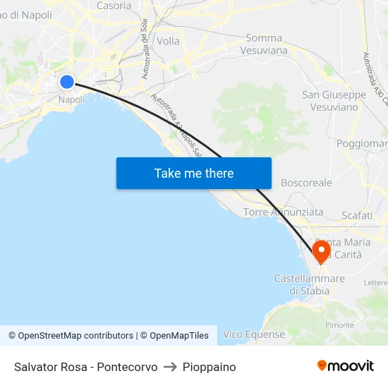 Salvator Rosa - Pontecorvo to Pioppaino map