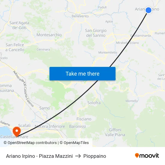 Ariano Irpino - Mazzini Square to Pioppaino map
