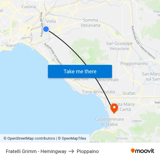 Brothers Grimm - Hemingway to Pioppaino map