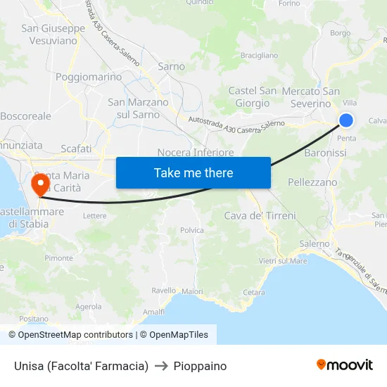 Unisa (Faculty of Pharmacy) to Pioppaino map