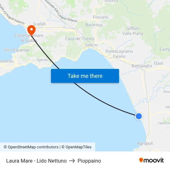 Laura Mare - Neptune Beach to Pioppaino map