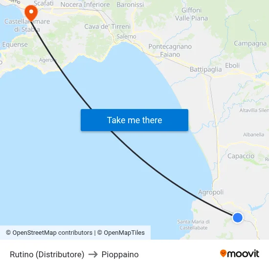 Rutino (Gas Station) to Pioppaino map