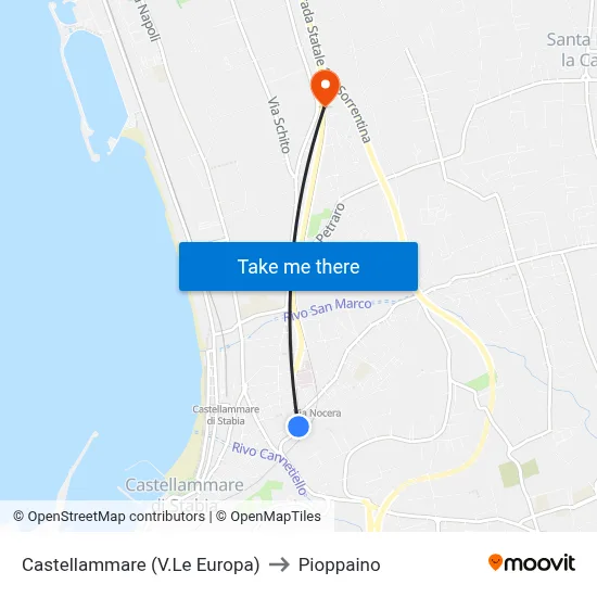 Castellammare (Europa Avenue) to Pioppaino map