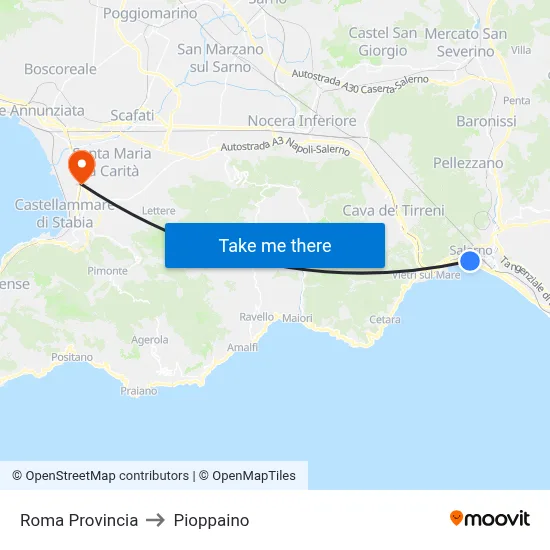 Roma Province to Pioppaino map