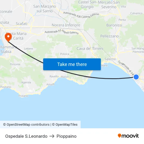 San Leonardo Hospital to Pioppaino map