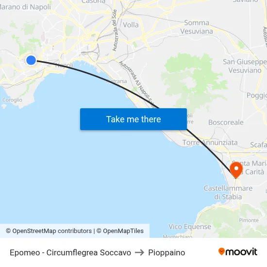 Epomeo - Circumflegrea Soccavo to Pioppaino map