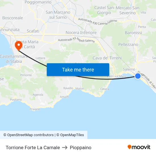 Torrione Forte La Carnale to Pioppaino map