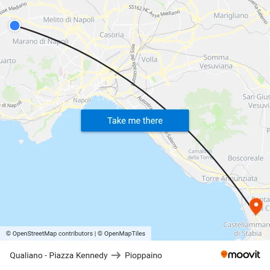 Qualiano - Kennedy Square to Pioppaino map