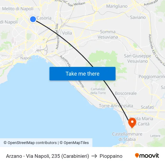 Arzano - Via Napoli, 235 (Carabinieri) to Pioppaino map