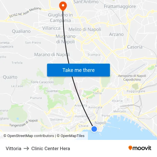 Vittoria to Clinic Center Hera map