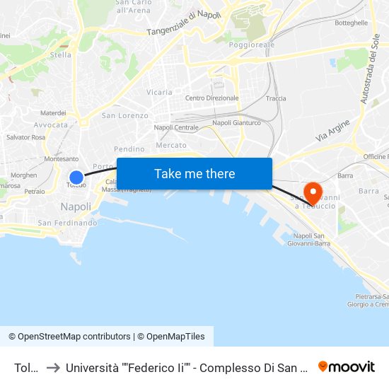 Toledo to Università ""Federico Ii"" - Complesso Di San Giovanni A Teduccio map
