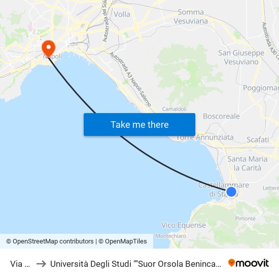 Via Nocera to Università Degli Studi ""Suor Orsola Benincasa"" - Dipartimento Di Scienze Umanistiche map