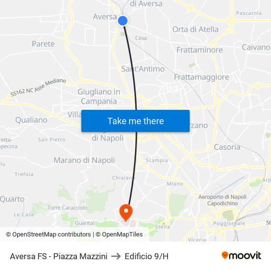 Aversa FS - Piazza Mazzini to Edificio 9/H map