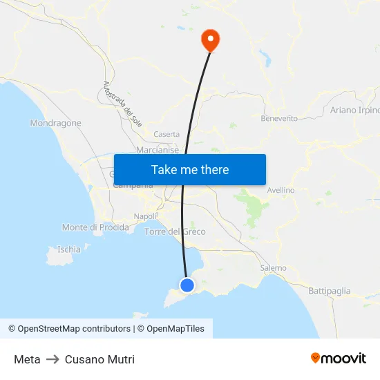 Meta to Cusano Mutri map