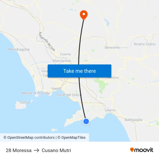 28 Moressa to Cusano Mutri map